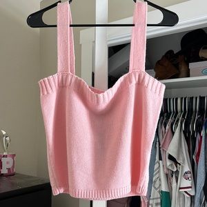 Sugar & lips pink sweater cropped top